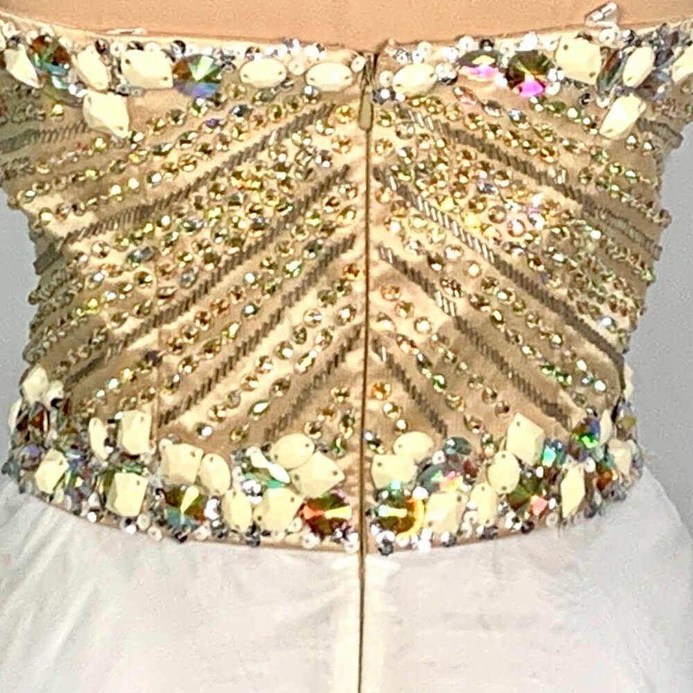 Sherri Hill Embellished Sweetheart Neckline Strapless Gown Size 4 Pageant Prom - Picture 6 of 14